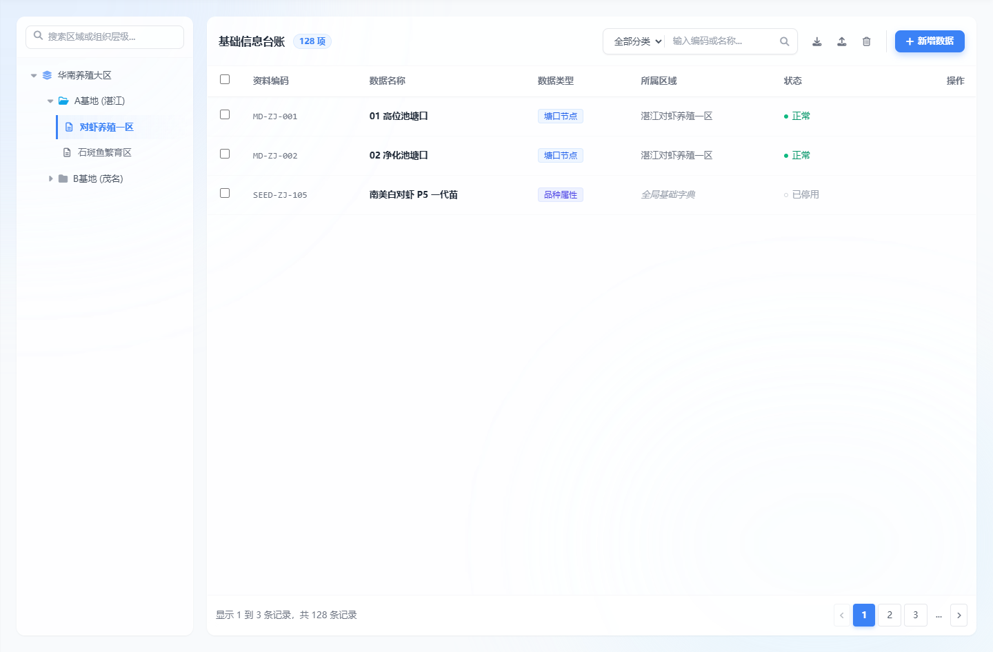 智慧渔业管理平台数据看板预览